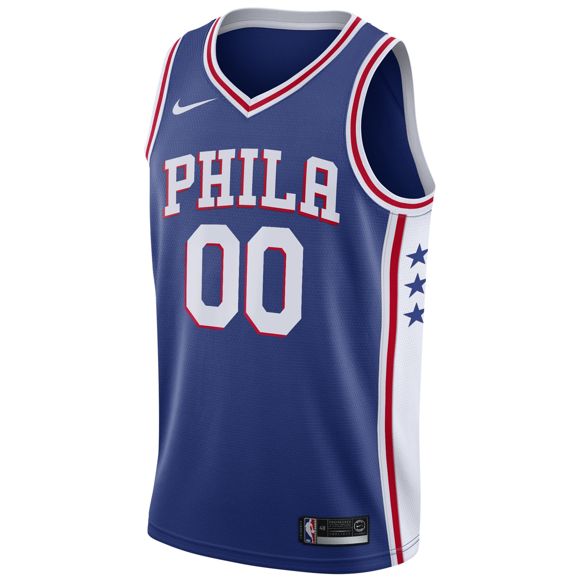 Alternative view of Philadelphia 76ers Swingman Custom Jersey Blue - Icon Edition