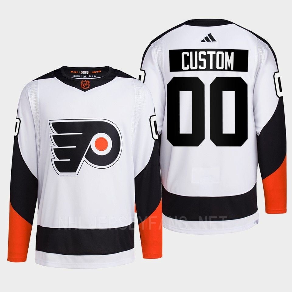 Philadelphia Flyers 2022 Reverse Retro 2.0 Custom 00 White Primegreen Jersey Men's - JS427 