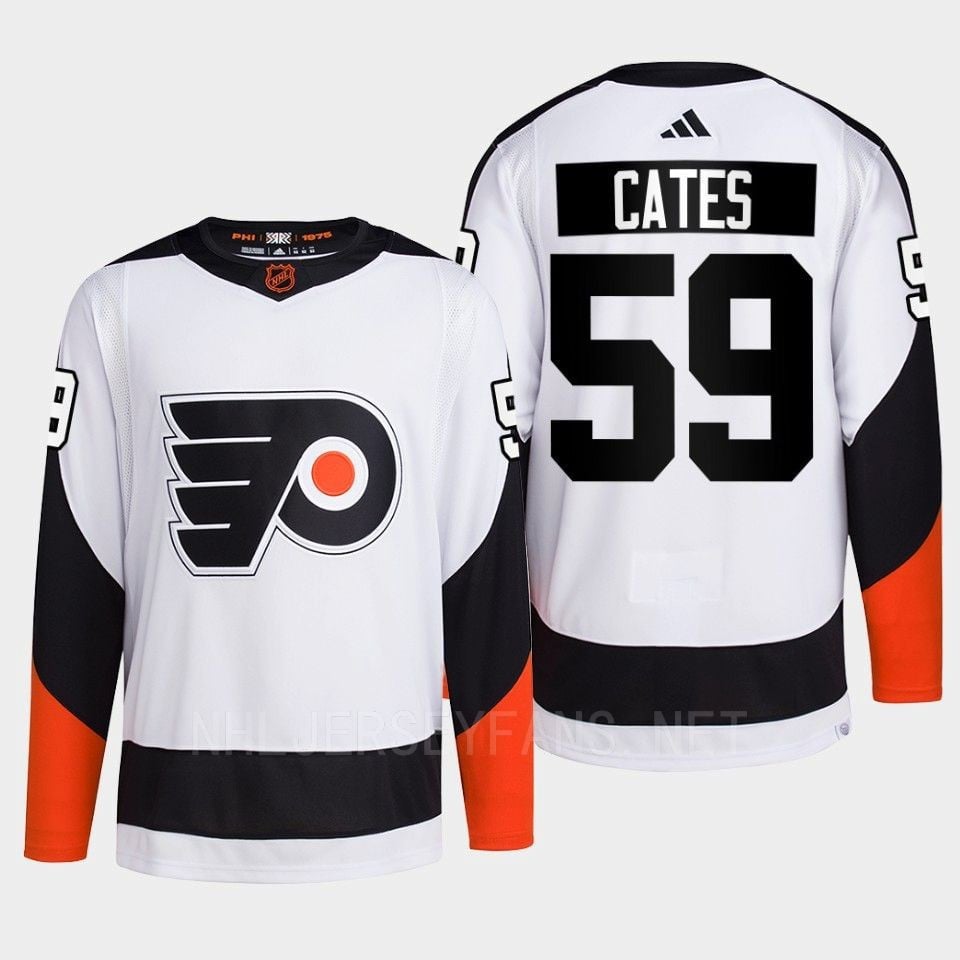 Philadelphia Flyers 2022 Reverse Retro 2.0 Jackson Cates 59 White Primegreen Jersey Men's - JS243 