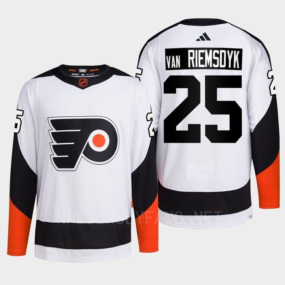 Philadelphia Flyers 2022 Reverse Retro 2.0 James Van Riemsdyk 25 White Primegreen Jersey Men's - JS952 