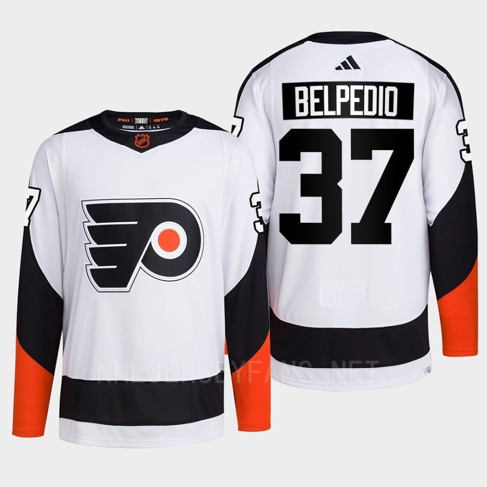 Philadelphia Flyers 2022 Reverse Retro 2.0 Louie Belpedio 37 White Primegreen Jersey Men's - JS259 