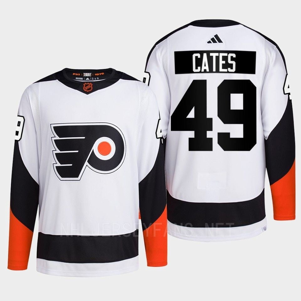 Philadelphia Flyers 2022 Reverse Retro 2.0 Noah Cates 49 White Primegreen Jersey Men's - JS859 