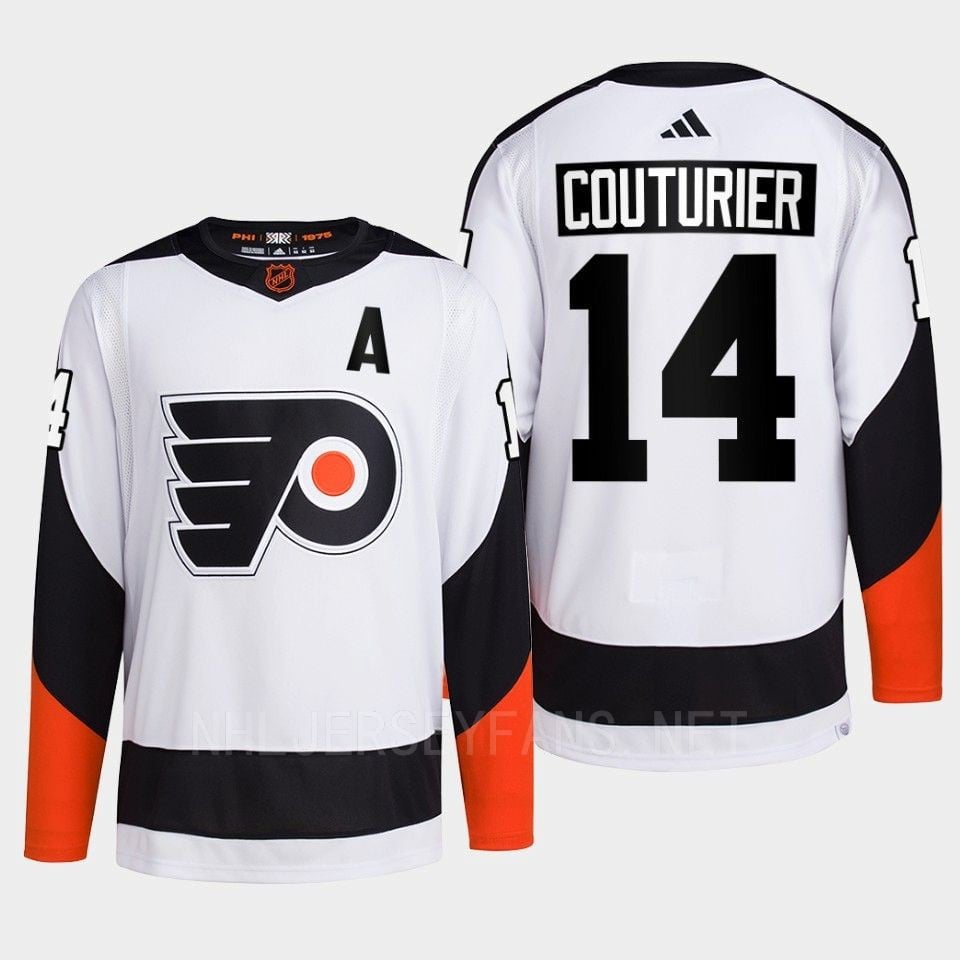 Philadelphia Flyers 2022 Reverse Retro 2.0 Sean Couturier 14 White Primegreen Jersey Men's - JS796 