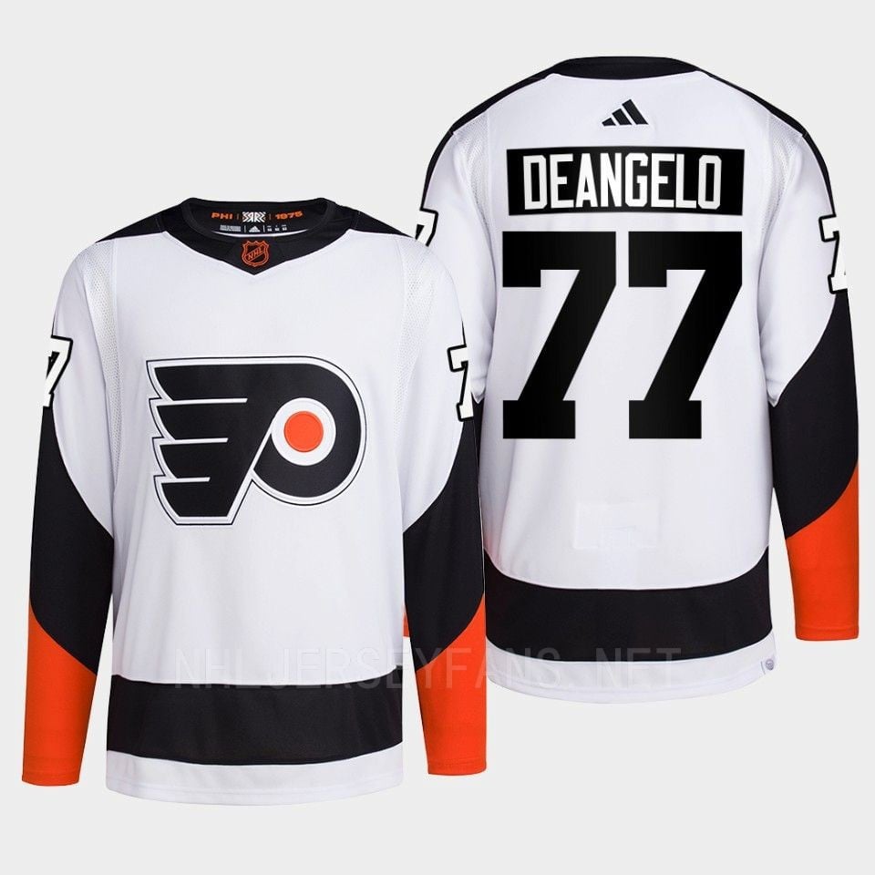 Philadelphia Flyers 2022 Reverse Retro 2.0 Tony DeAngelo 77 White Primegreen Jersey Men's - JS916 