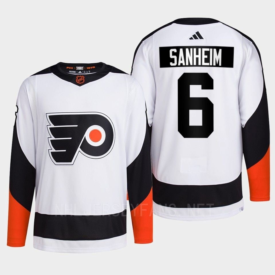 Philadelphia Flyers 2022 Reverse Retro 2.0 Travis Sanheim 6 White Primegreen Jersey Men's - JS825 