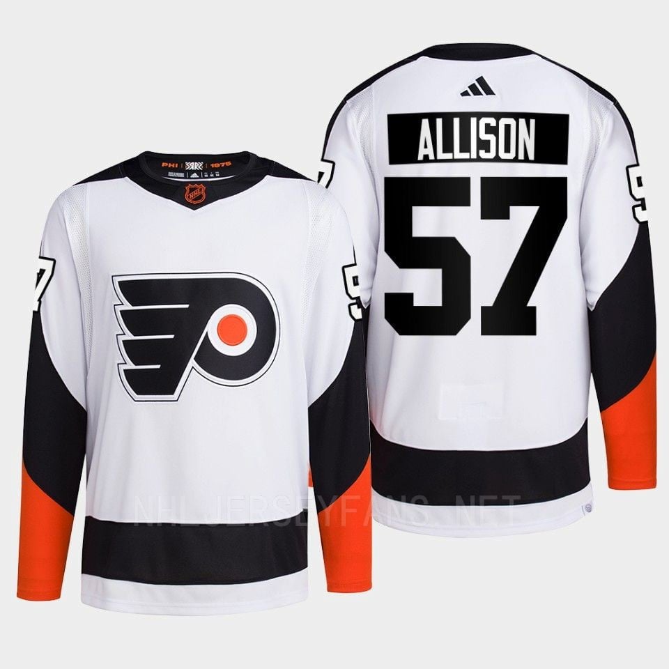 Philadelphia Flyers 2022 Reverse Retro 2.0 Wade Allison 57 White Primegreen Jersey Men's - JS496 