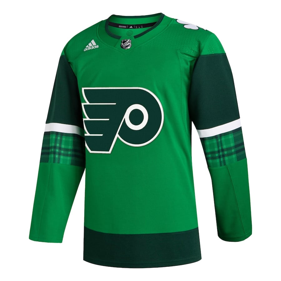 Alternative view of Philadelphia Flyers 2023 St. Patrick's Day Primegreen Men Jersey - Kelly Green - JS682 