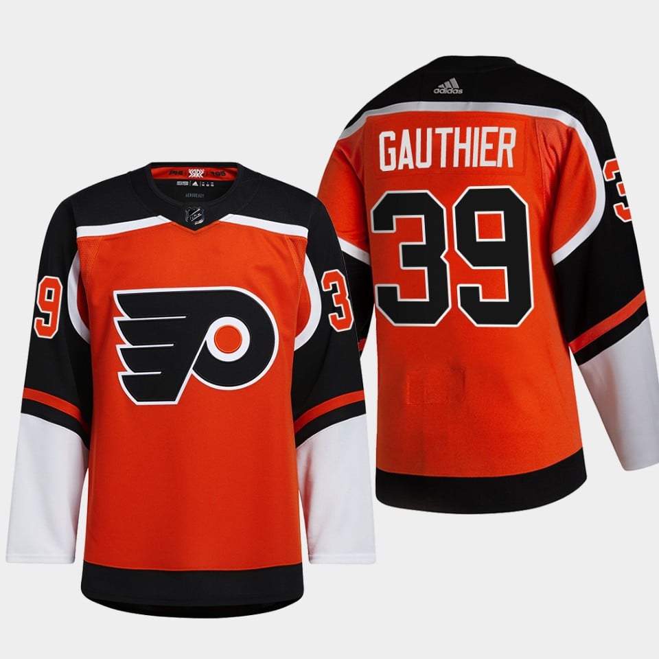 Philadelphia Flyers Cutter Gauthier 39 2022 Draft Orange Jersey Reverse Retro - JS988 
