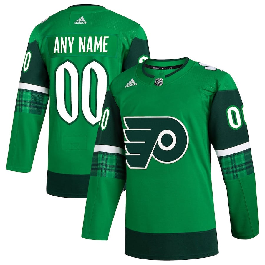 Philadelphia Flyers St. Patrick's Day Custom Men Jersey - Kelly Green - JS979 
