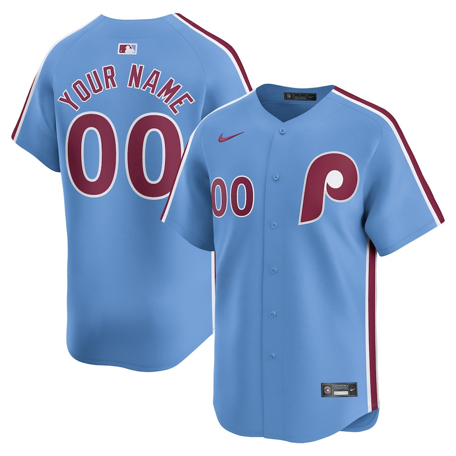 Philadelphia Phillies Alternate Limited Custom Men Jersey - Light Blue 