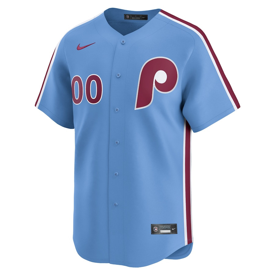Alternative view of Philadelphia Phillies Alternate Limited Custom Men Jersey - Light Blue 