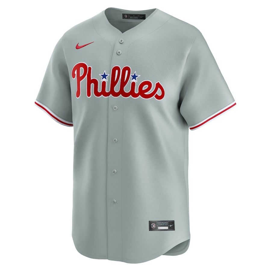 Alternative view of Philadelphia Phillies Away Limited Custom Men Jersey - Gray 