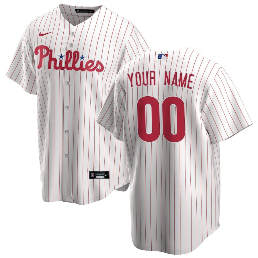 Philadelphia Phillies Home Custom Men Jersey - White 