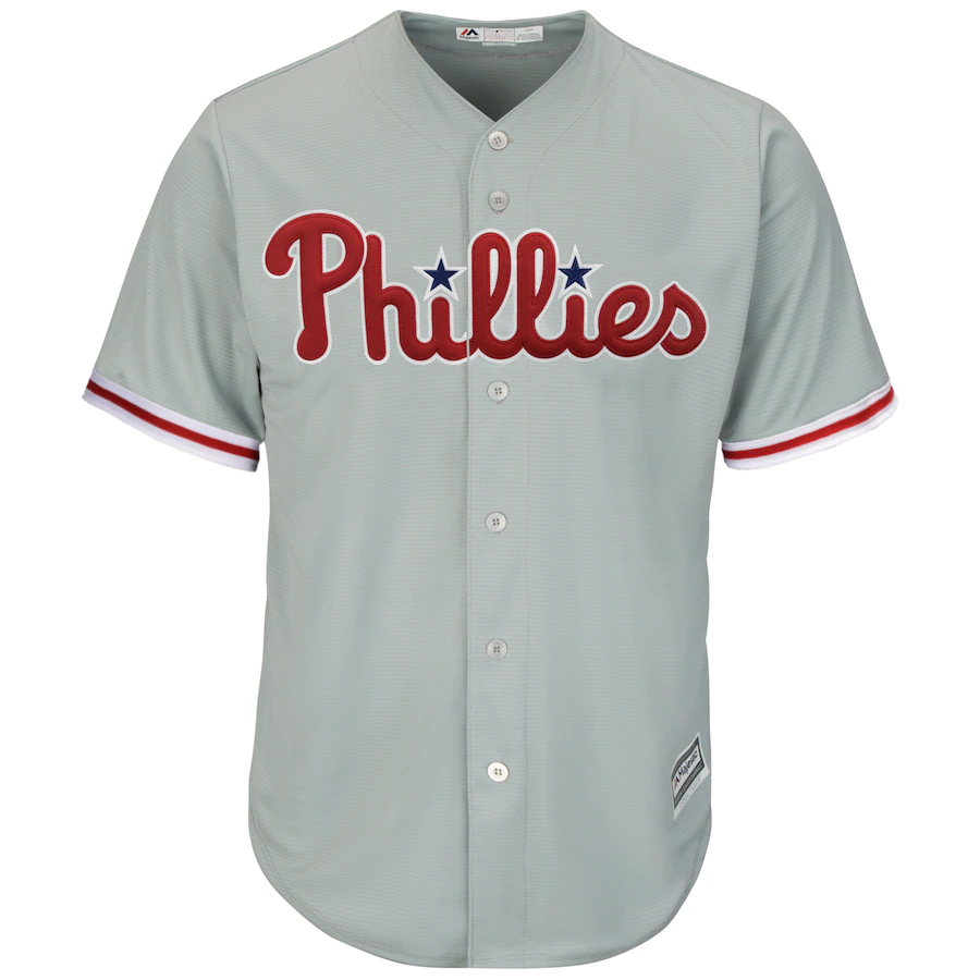 Alternative view of Philadelphia Phillies Majestic Alternate Official Cool Base Team Jersey – Gray