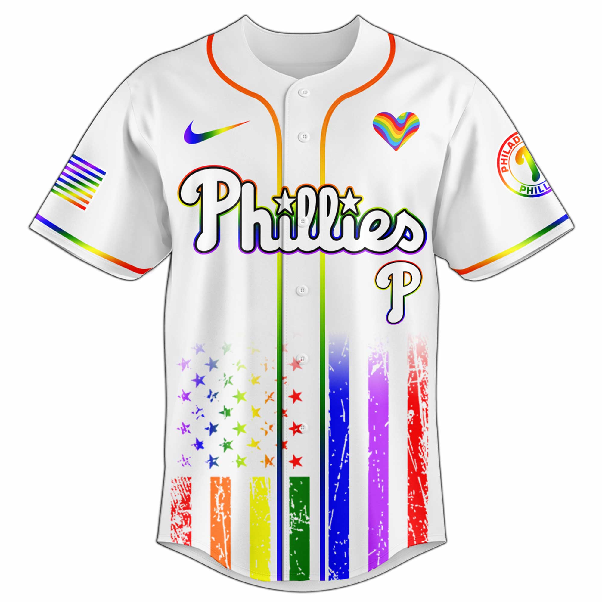 Alternative view of Philadelphia Phillies Mlb X Happy Pride Month Limited Edition Custom Baseball Jersey 2025