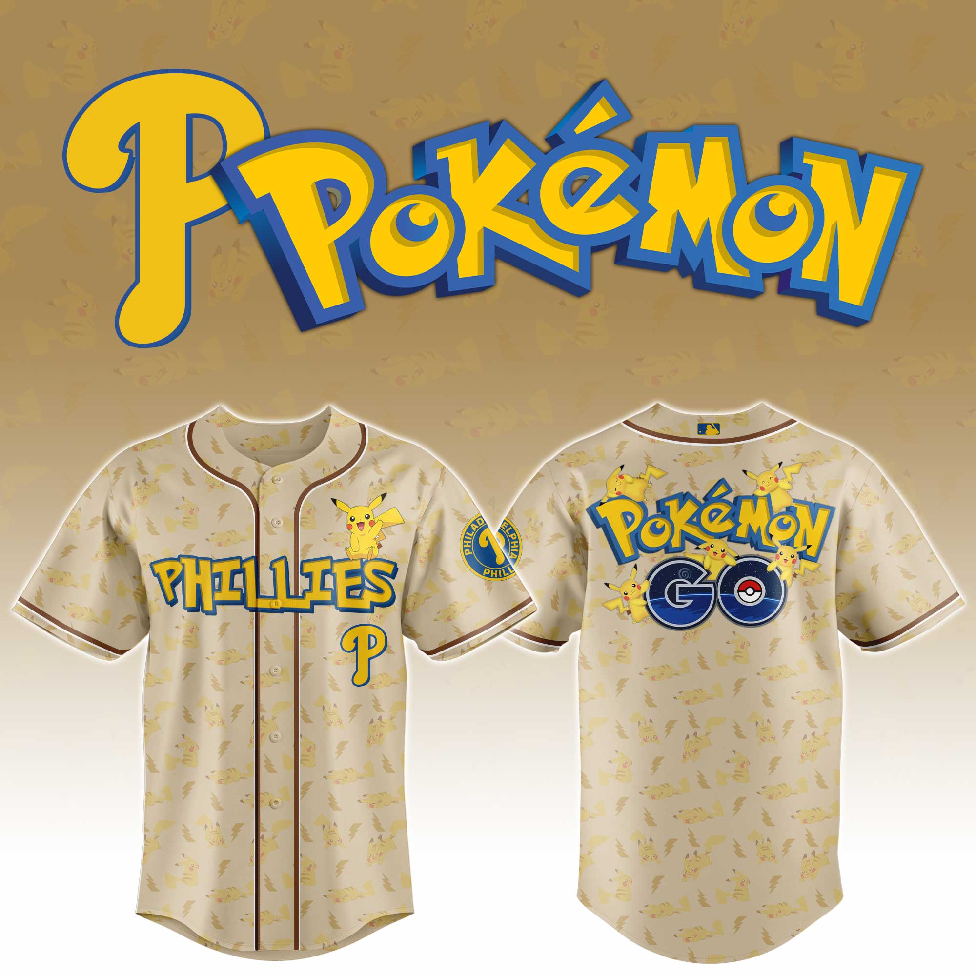 Philadelphia Phillies Mlb X Pokemon Go Custom Baseball Jersey