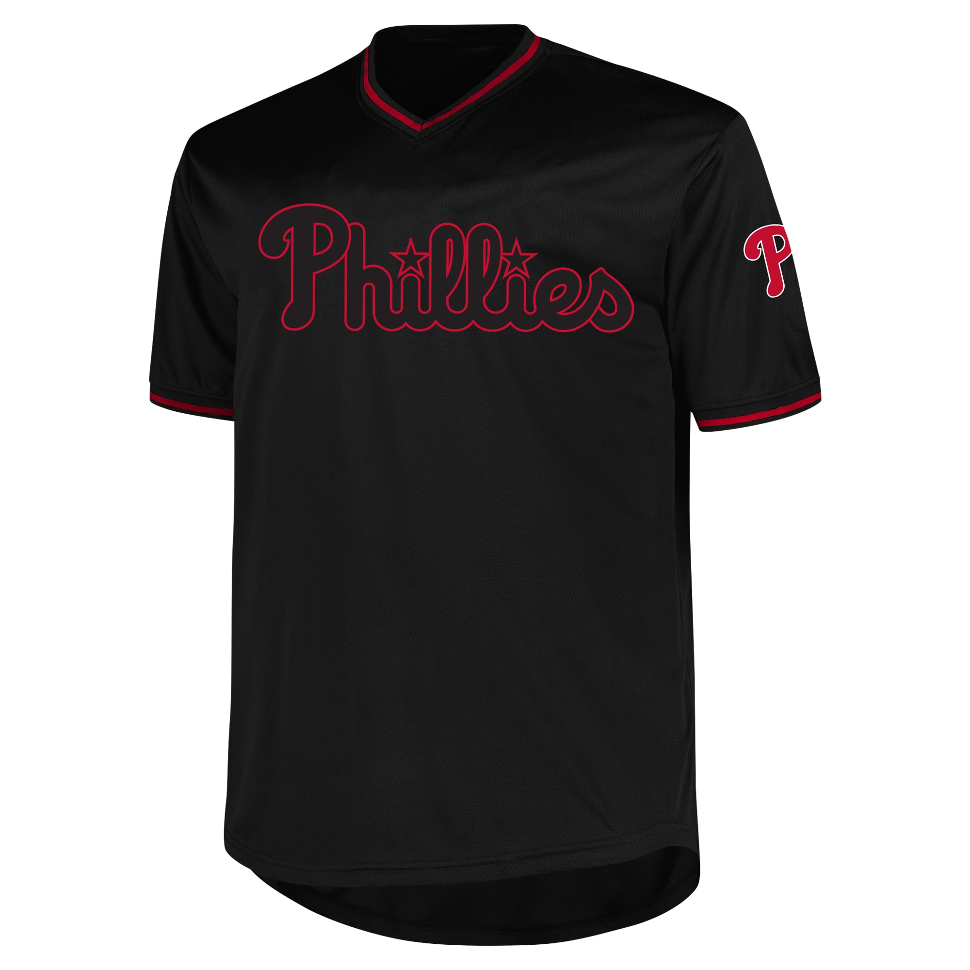 Alternative view of Philadelphia Phillies Profile Big & Tall Pop Fashion Jersey - Black