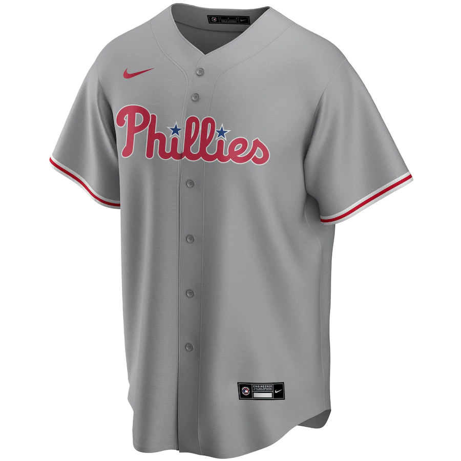 Alternative view of Philadelphia Phillies Road 2020 Replica Team Jersey ÃƒÂ¢Ã¢â€šÂ¬Ã¢â‚¬Å“ Gray