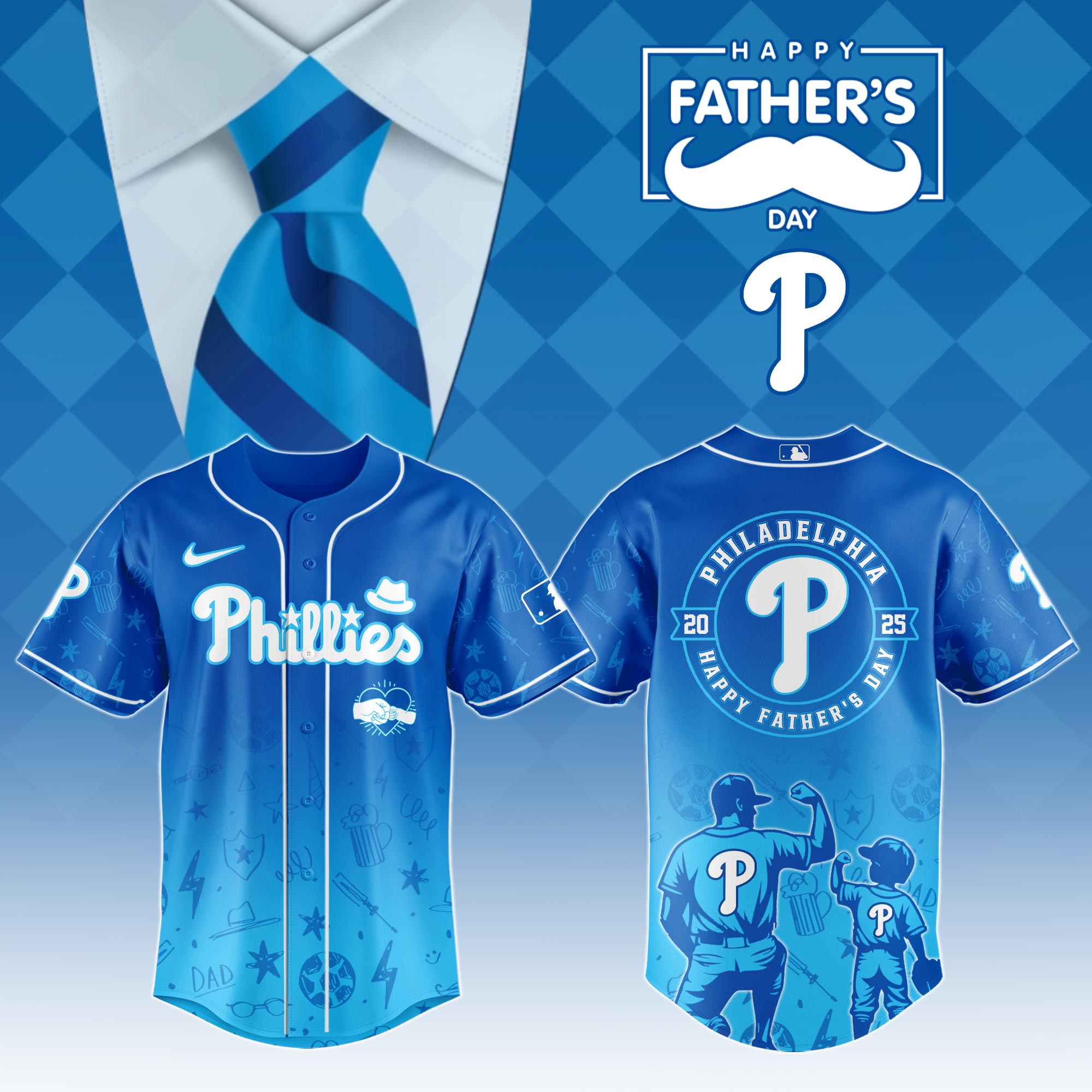 Philadelphia Phillies Special Father’s Day Limited Edition Custom Baseball Jersey