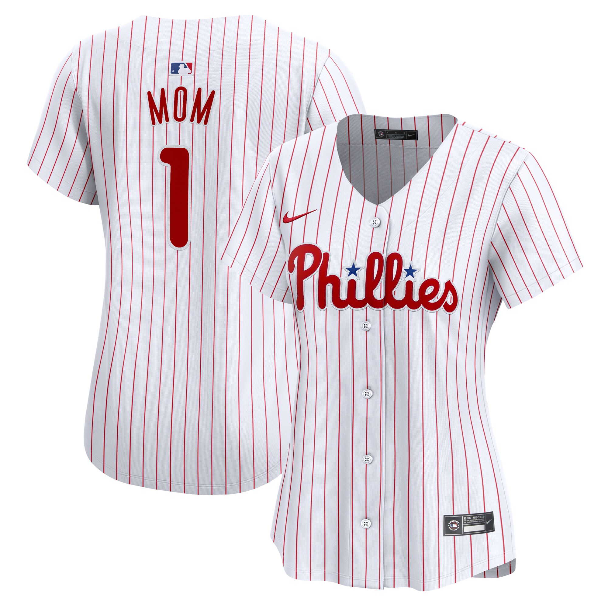 Philadelphia Phillies Women's #1 Mom Home Limited Jersey - White