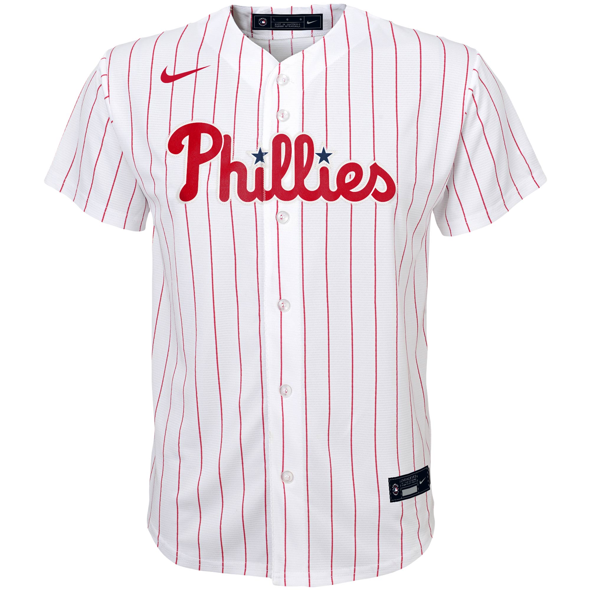 Alternative view of Philadelphia Phillies Youth Home Replica Team Jersey - White