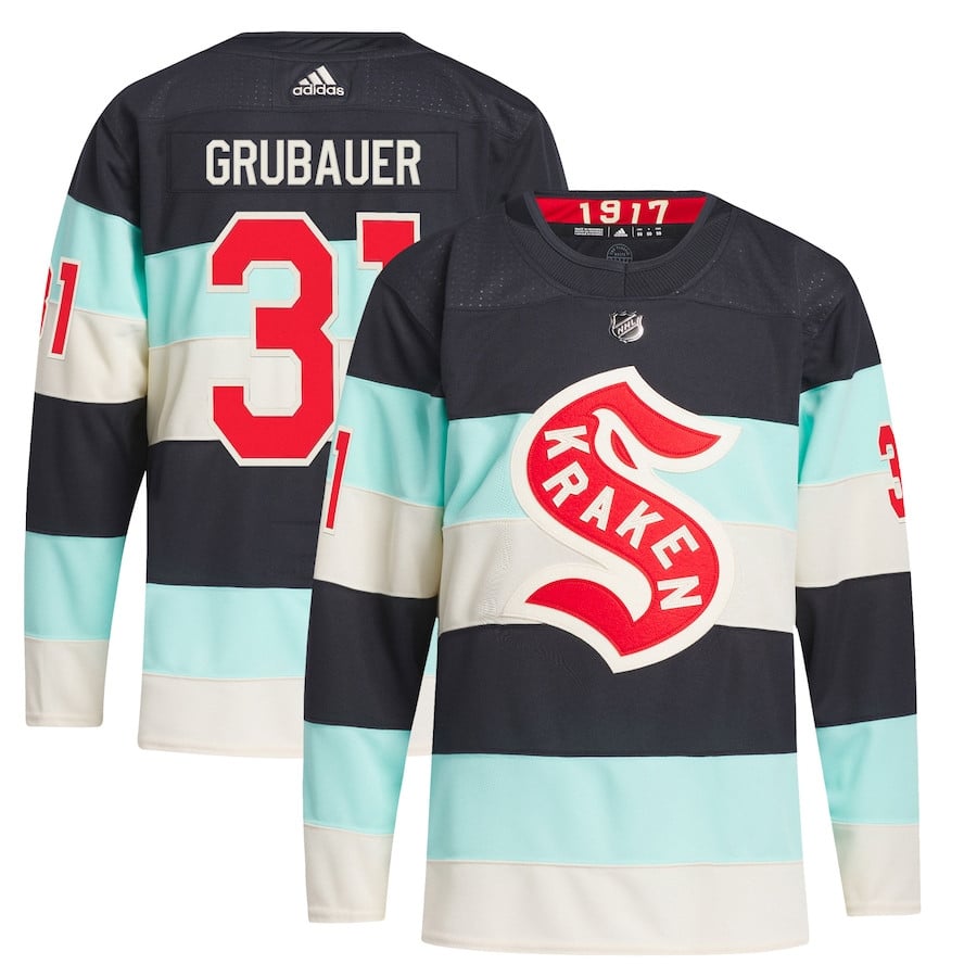 Philipp Grubauer 31 Seattle Kraken 2024 NHL Winter Classic Primegreen Men Jersey - Deep Sea Blue - JS841 