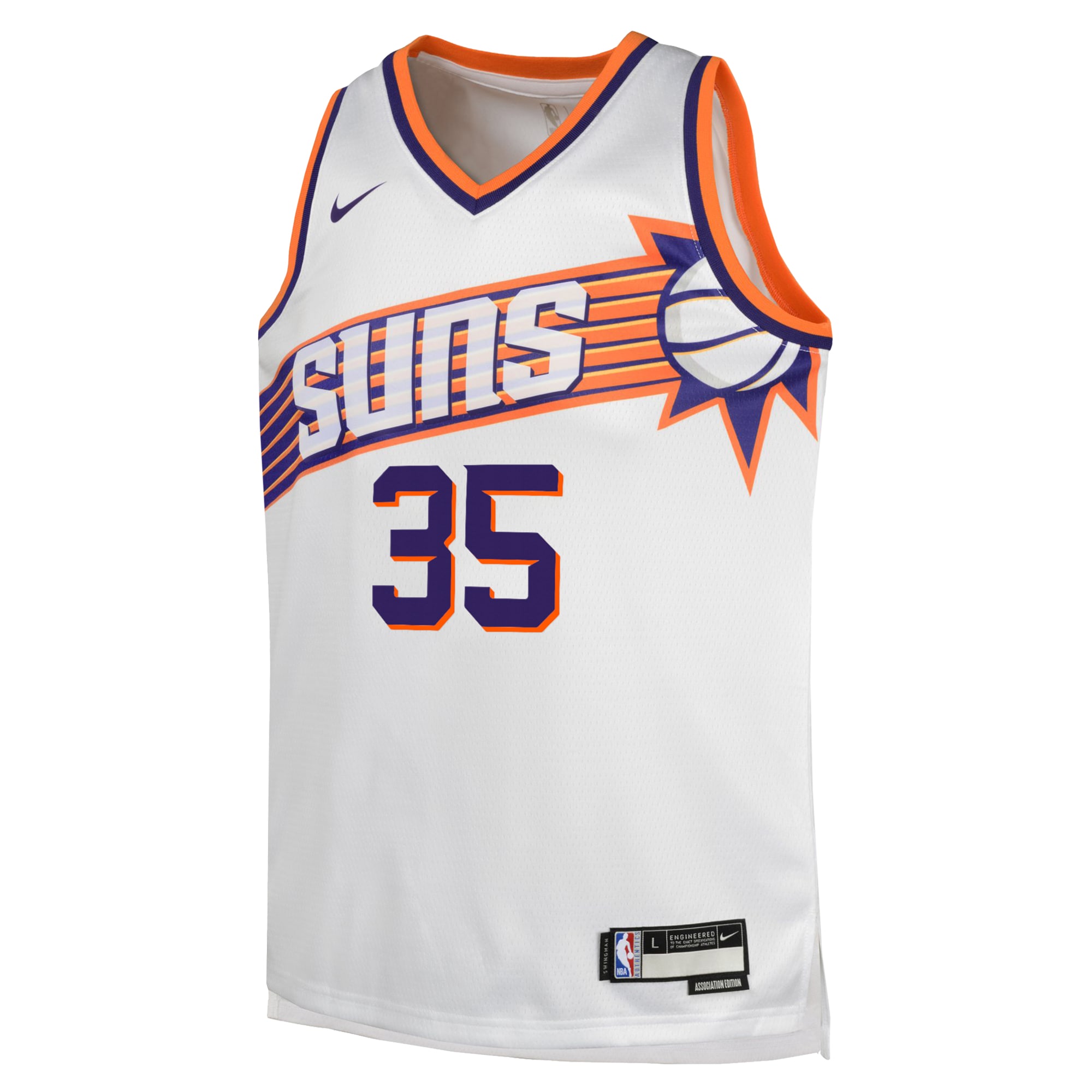 Alternative view of Phoenix Suns Association Edition Swingman Jersey - White - Kevin Durant - Youth - JS818 