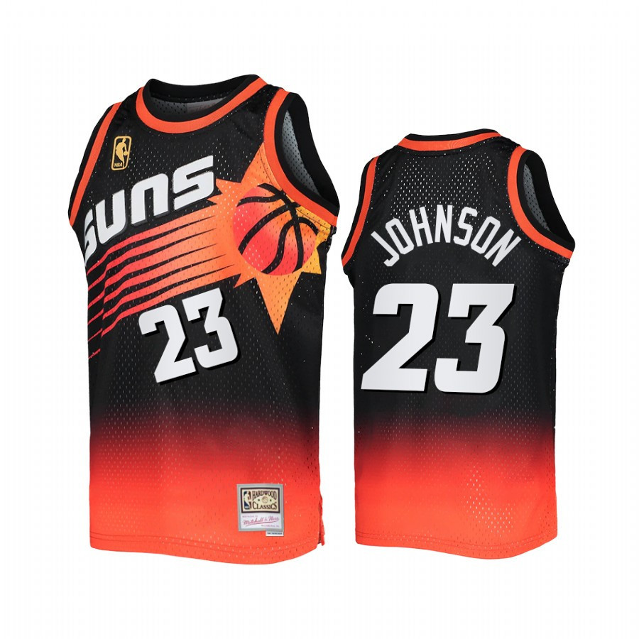 Phoenix Suns Cameron Johnson 23 Black Orange Fadeaway Men Jersey Mitchell Ness - JS958 
