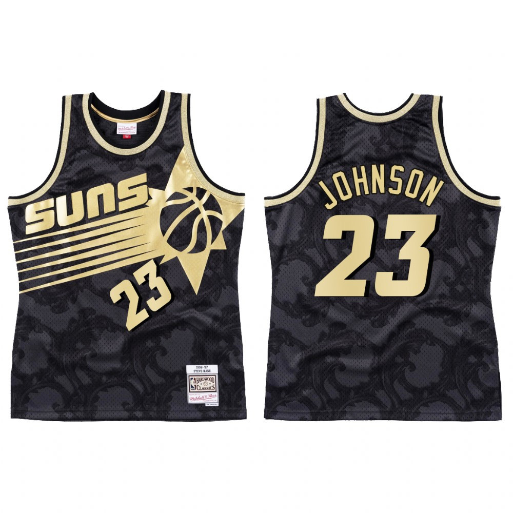Phoenix Suns Cameron Johnson 23 HWC Jersey Men's Black Toile - JS636 