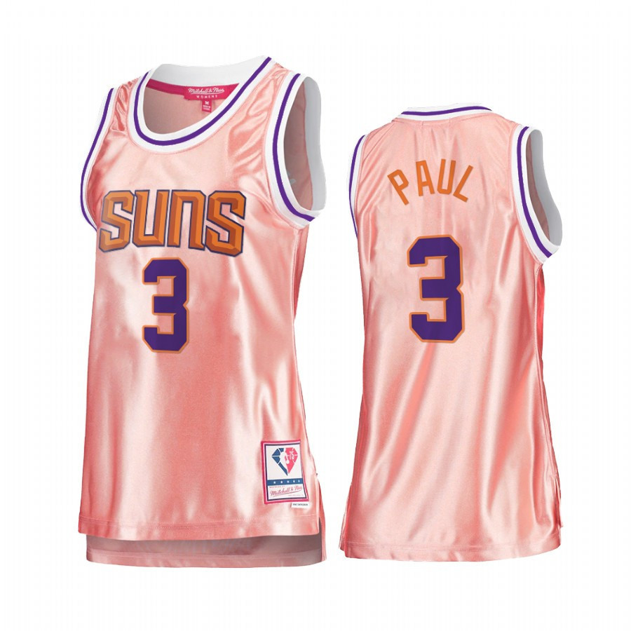 Phoenix Suns Chris Paul 3 Rose Gold Pink 75th Anniversary Women's Jersey - JS694 