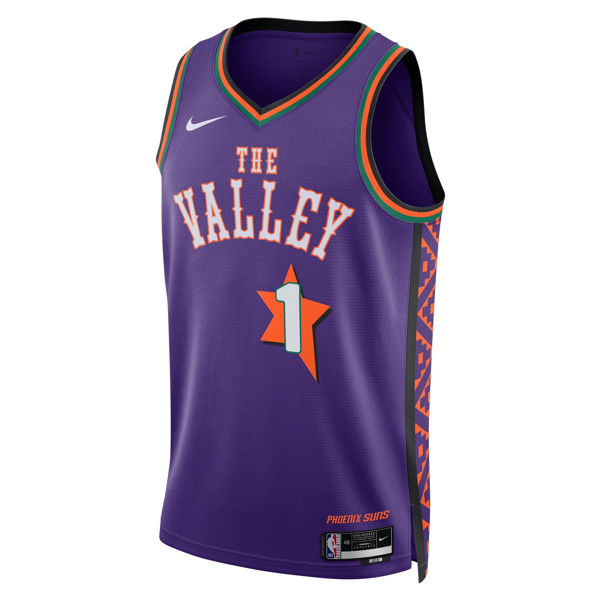 Alternative view of Phoenix Suns City Edition Swingman Jersey 2024 - Purple - Devin Booker - Unisex - JS510 