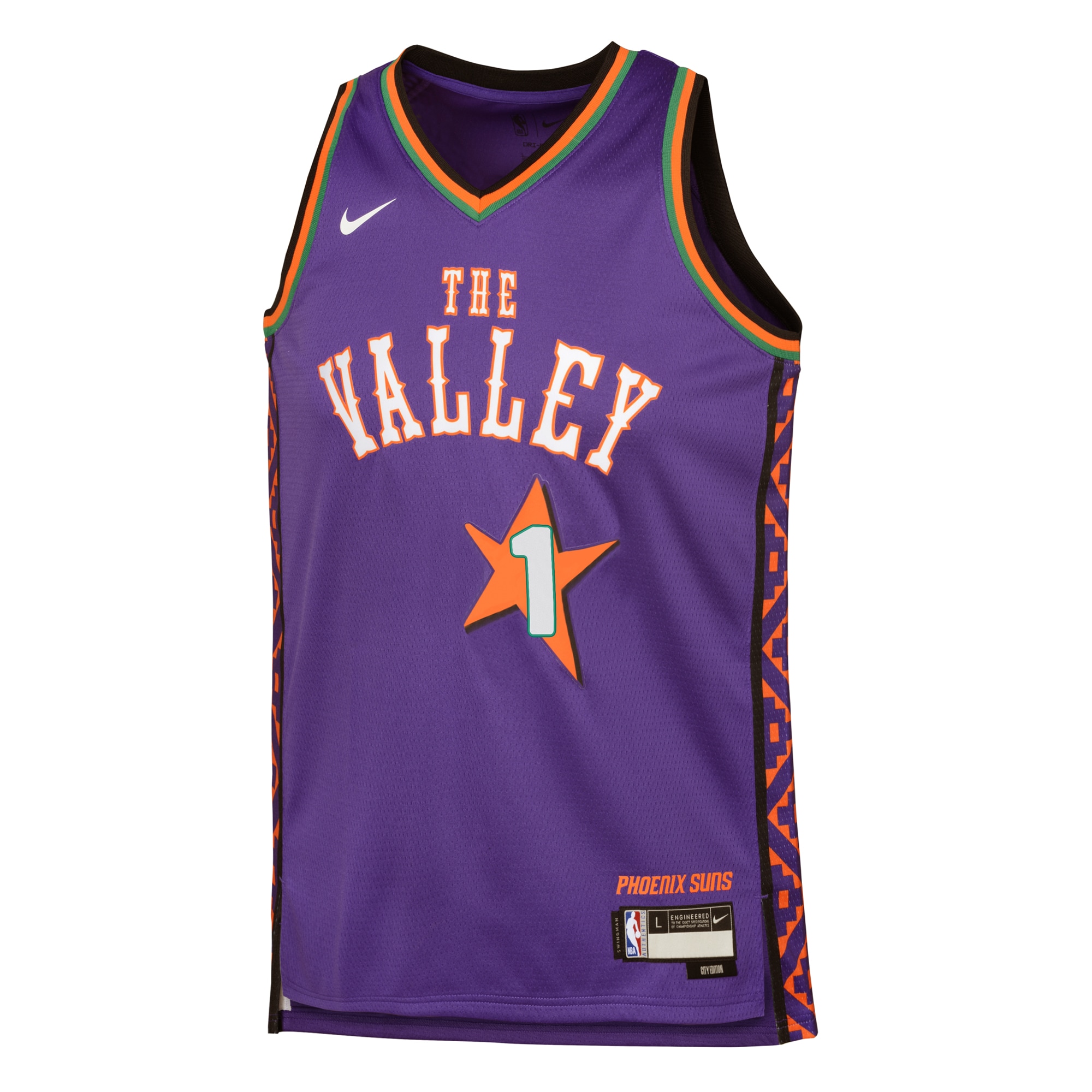 Alternative view of Phoenix Suns City Edition Swingman Jersey 2024 - Purple - Devin Booker - Youth - JS787 