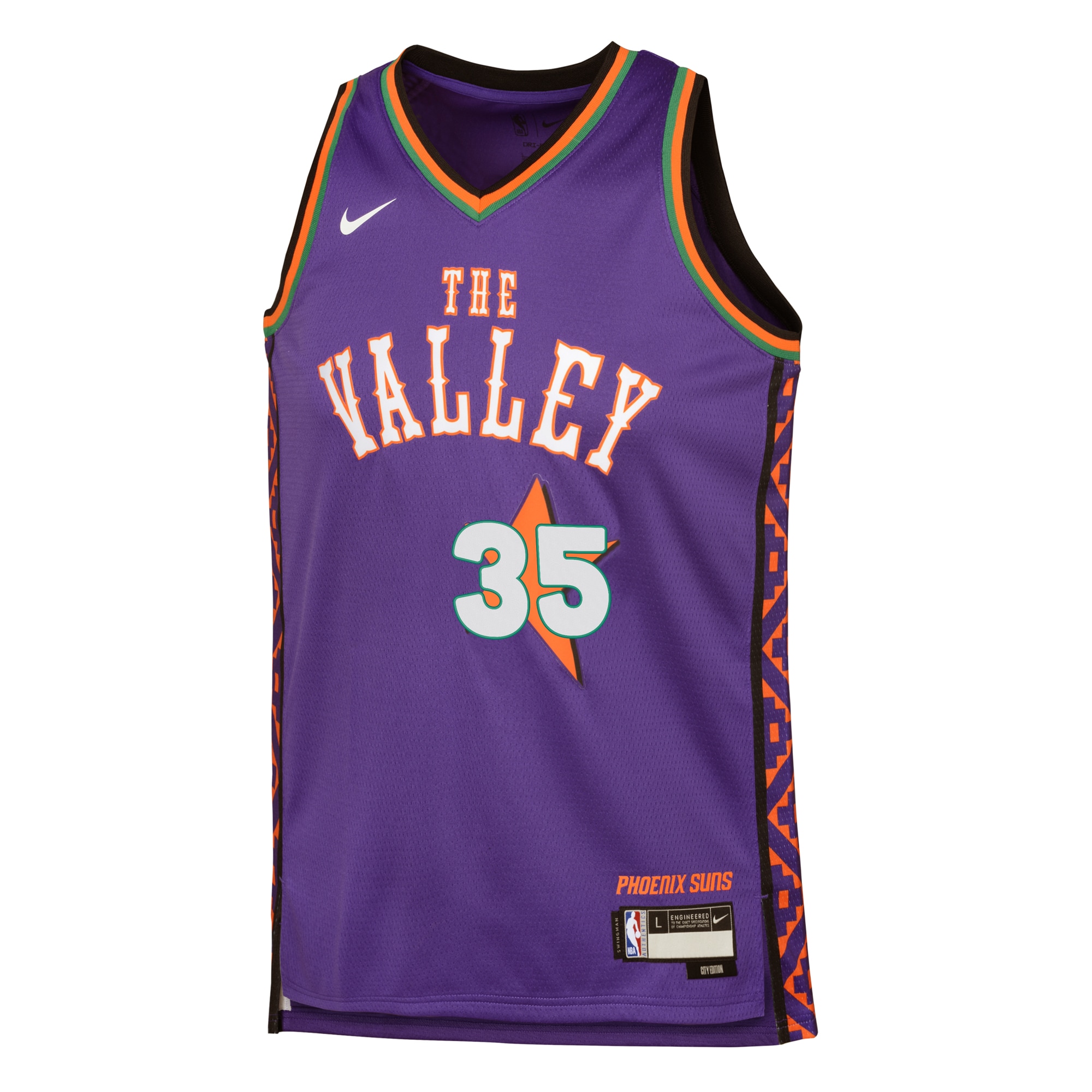 Alternative view of Phoenix Suns City Edition Swingman Jersey 2024 - Purple - Kevin Durant - Youth - JS615 