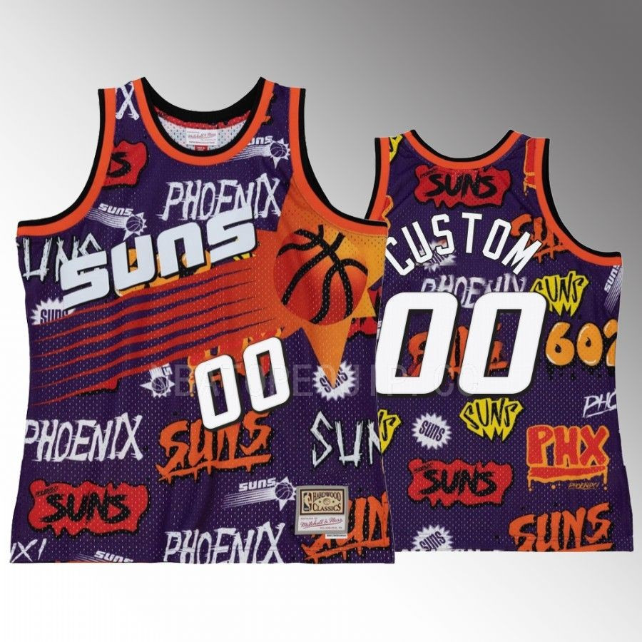 Phoenix Suns Custom 00 Purple Slap Sticker Men Jersey HWC Swingman - JS928 