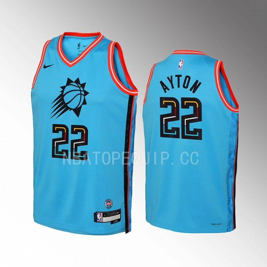 Phoenix Suns Deandre Ayton 22 City Edition Turquoise Youth Jersey Swingman - JS276 