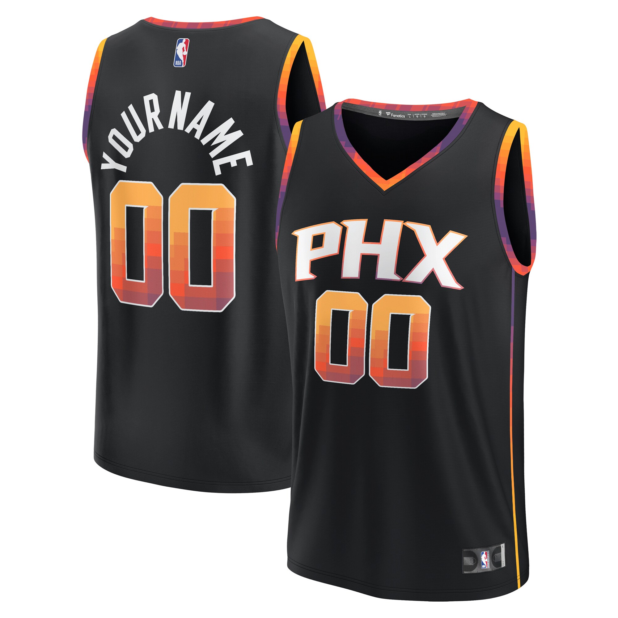 Phoenix Suns Fanatics Fast Break Custom Replica Jersey - Black - Statement Edition