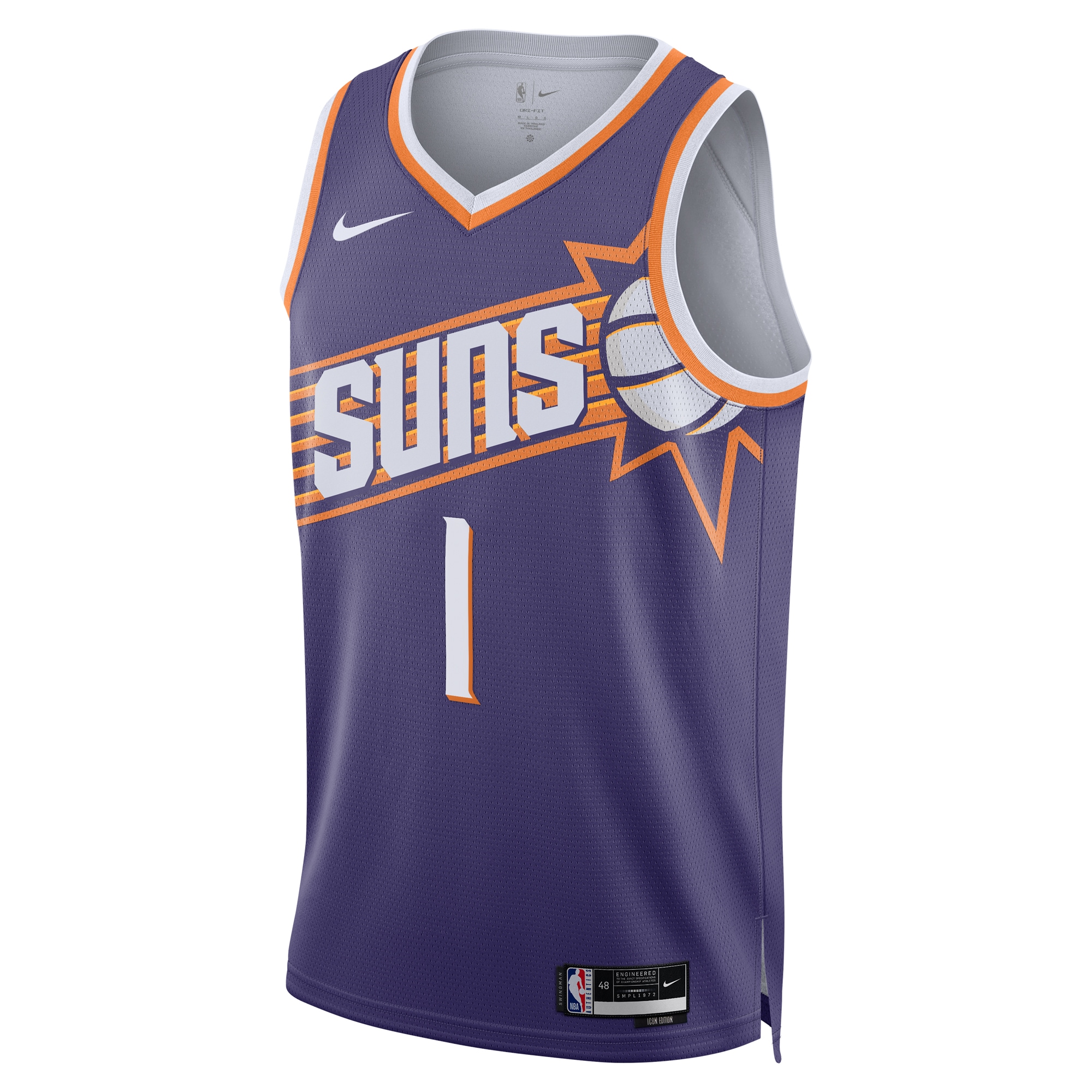 Alternative view of Phoenix Suns Icon Edition Swingman Jersey - Purple - Devin Booker - Unisex - JS871 