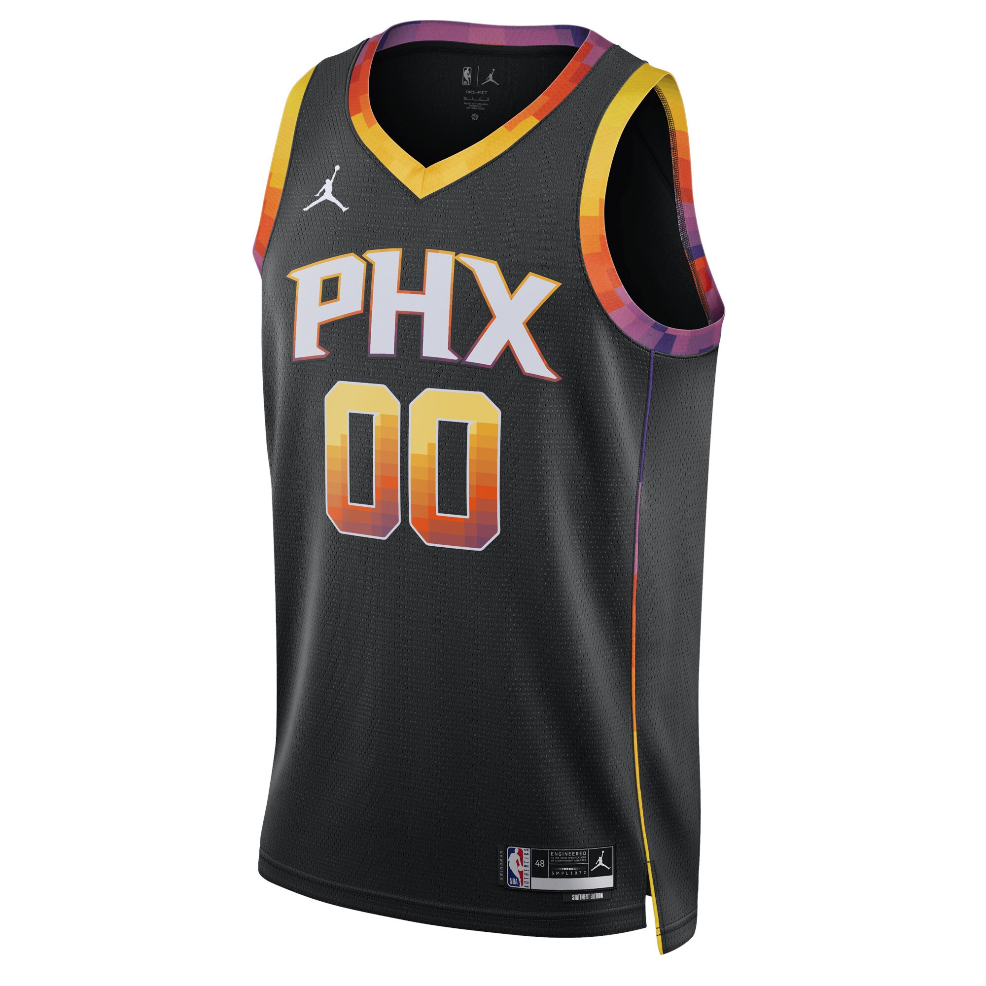 Alternative view of Phoenix Suns Jordan Brand Unisex 2022/23 Swingman Custom Jersey - Statement Edition - Black