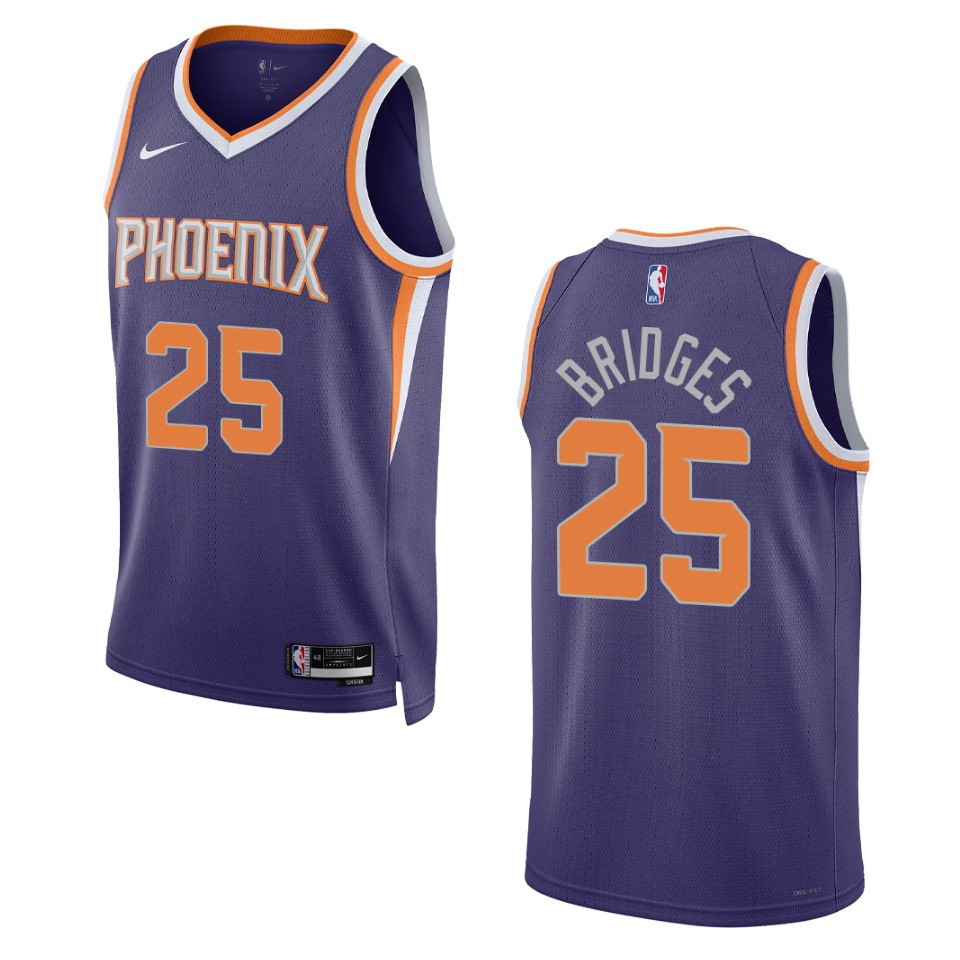 Phoenix Suns Mikal Bridges 2022-23 Icon Edition Purple Swingman Jersey