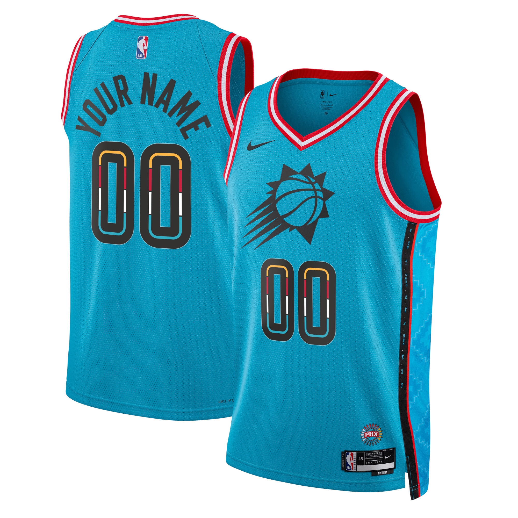 Phoenix Suns Unisex 2022/23 Swingman Custom Jersey - City Edition - Turquoise