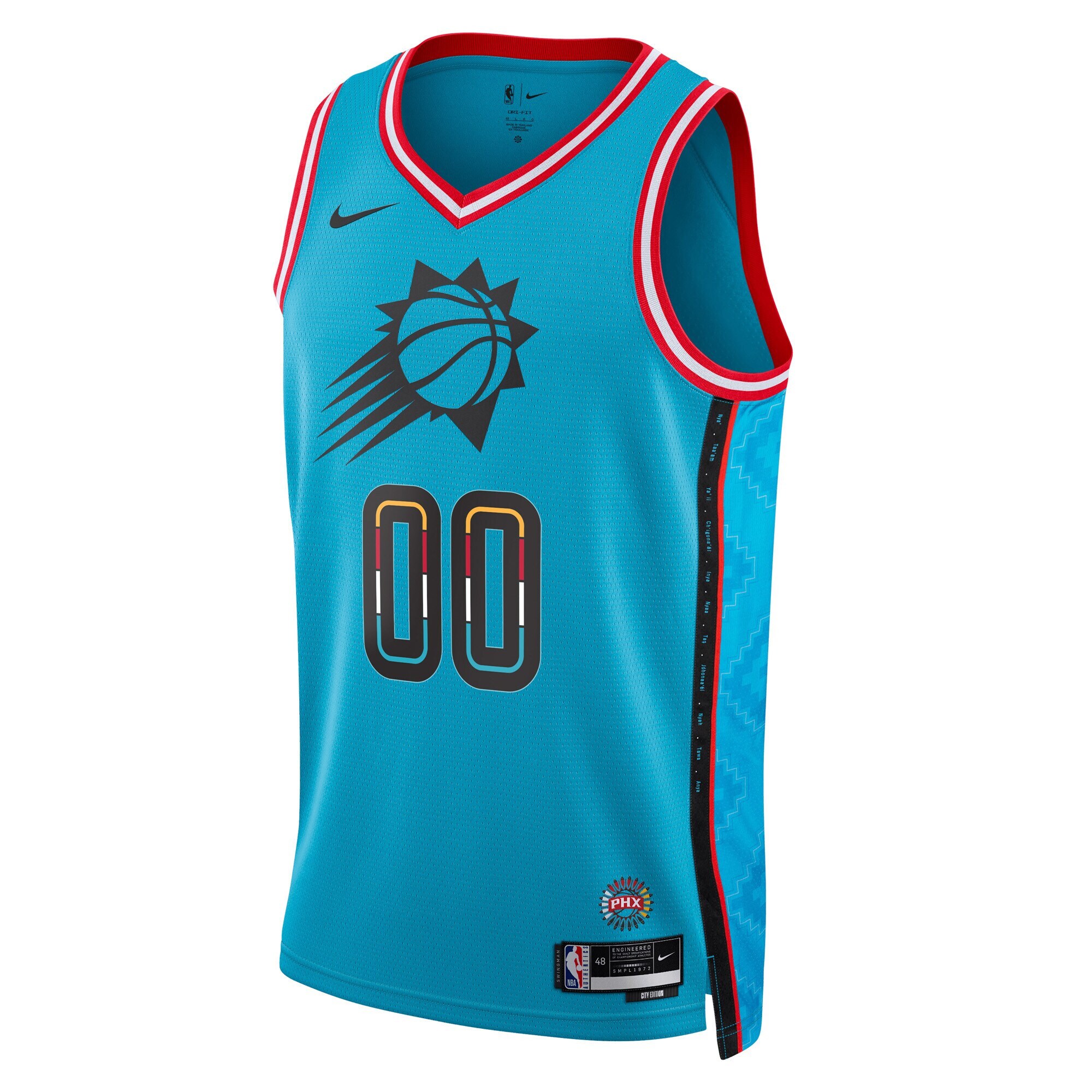 Alternative view of Phoenix Suns Unisex 2022/23 Swingman Custom Jersey - City Edition - Turquoise