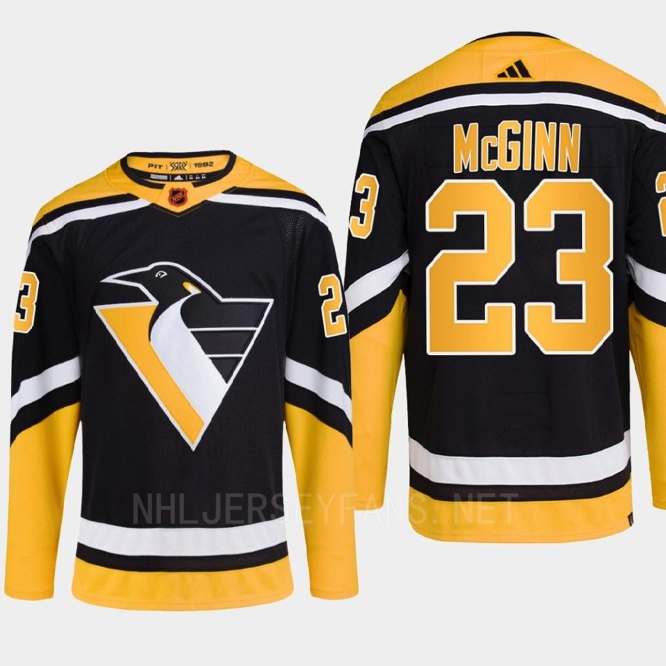 Pittsburgh Penguins 2022 Reverse Retro 2.0 Brock McGinn 23 Black Primegreen Jersey Men's - JS915 