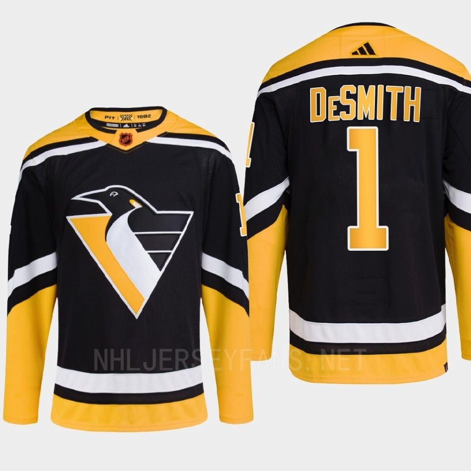 Pittsburgh Penguins 2022 Reverse Retro 2.0 Casey DeSmith 1 Black Primegreen Jersey Men's - JS146 