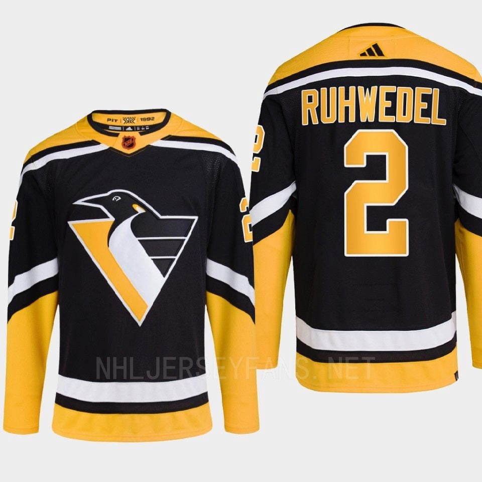 Pittsburgh Penguins 2022 Reverse Retro 2.0 Chad Ruhwedel 2 Black Primegreen Jersey Men's - JS915 
