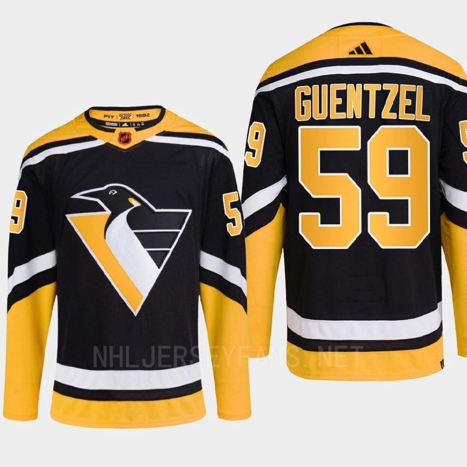 Pittsburgh Penguins 2022 Reverse Retro 2.0 Jake Guentzel 59 Black Primegreen Jersey Men's - JS669 
