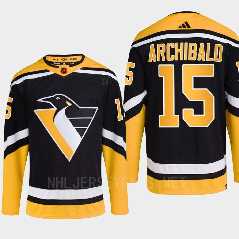 Pittsburgh Penguins 2022 Reverse Retro 2.0 Josh Archibald 15 Black Primegreen Jersey Men's - JS587 