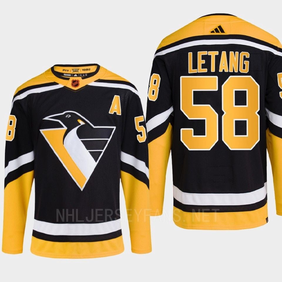 Pittsburgh Penguins 2022 Reverse Retro 2.0 Kris Letang 58 Black Primegreen Jersey Men's - JS704 