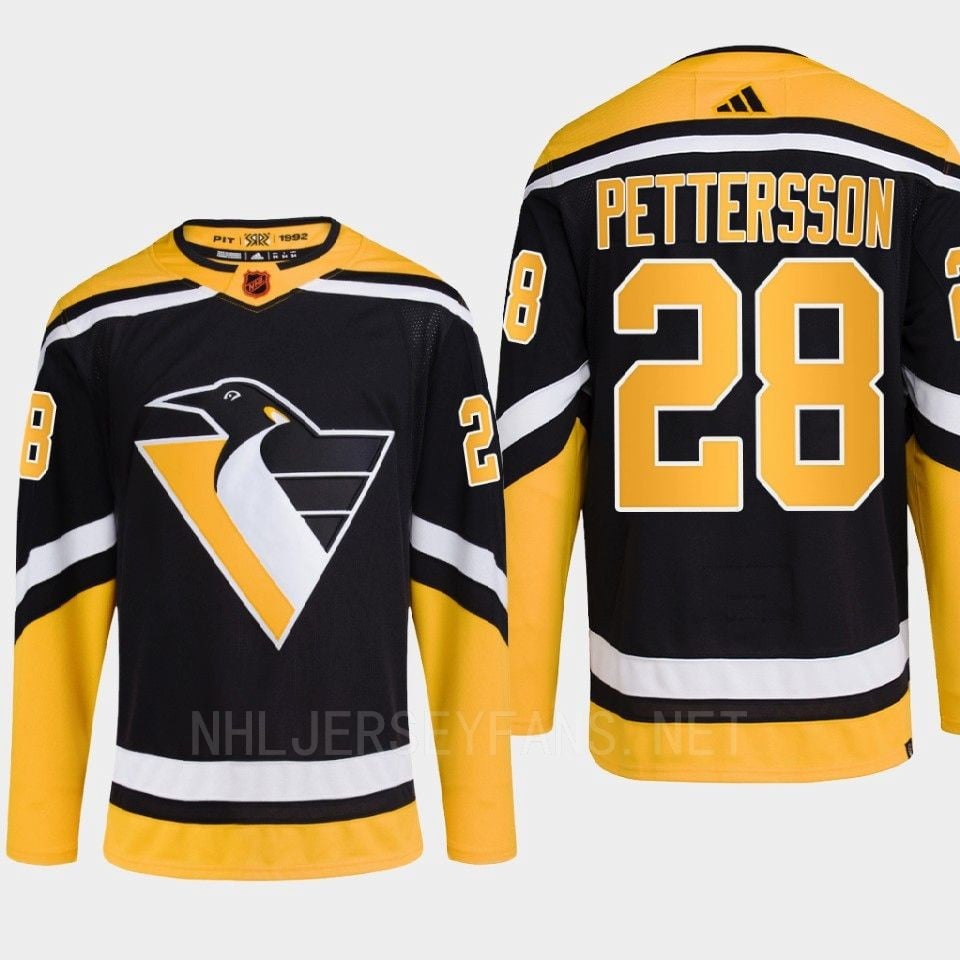 Pittsburgh Penguins 2022 Reverse Retro 2.0 Marcus Pettersson 28 Black Primegreen Jersey Men's - JS656 