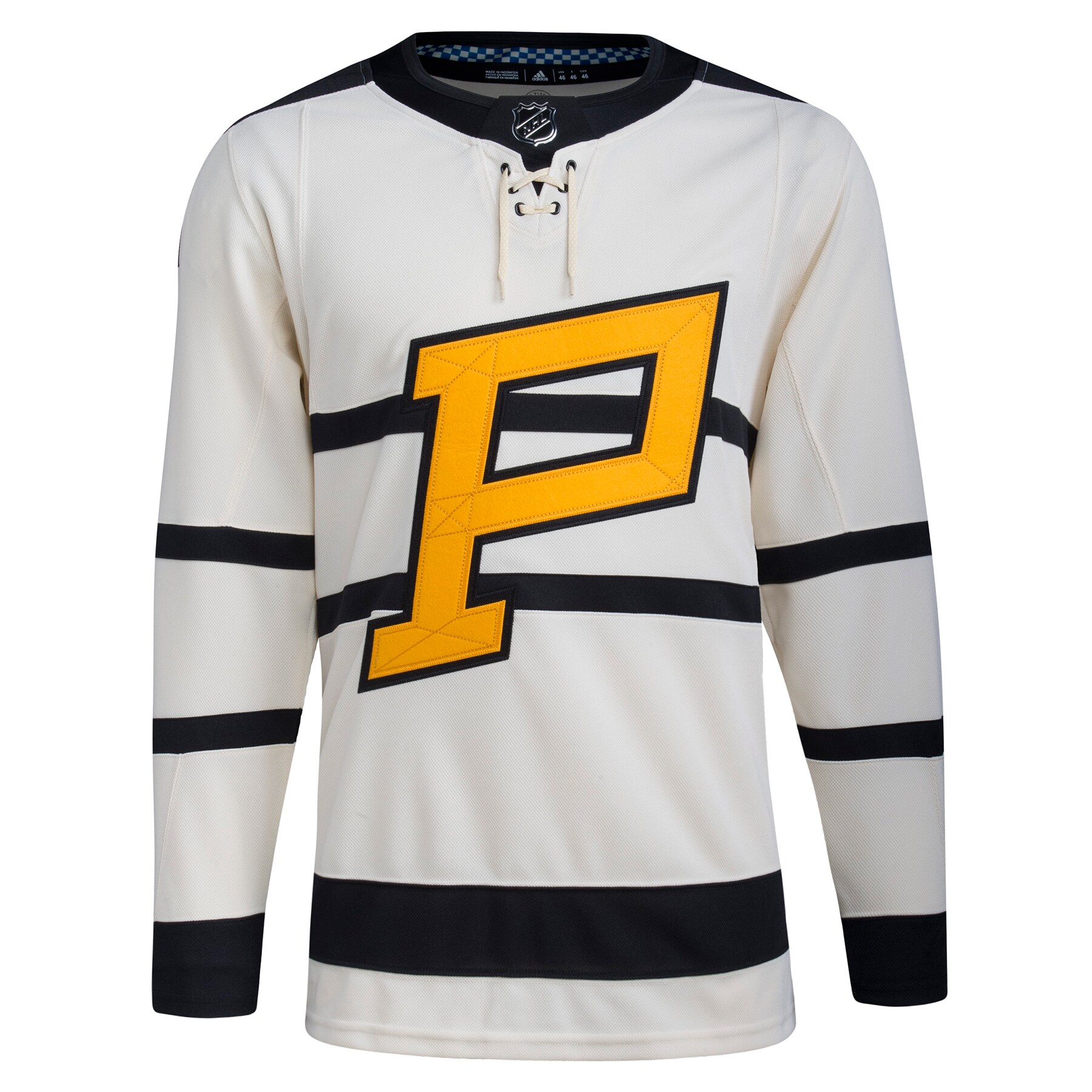 Alternative view of Pittsburgh Penguins Adidas 2023 Winter Classic Blank Jersey – Cream