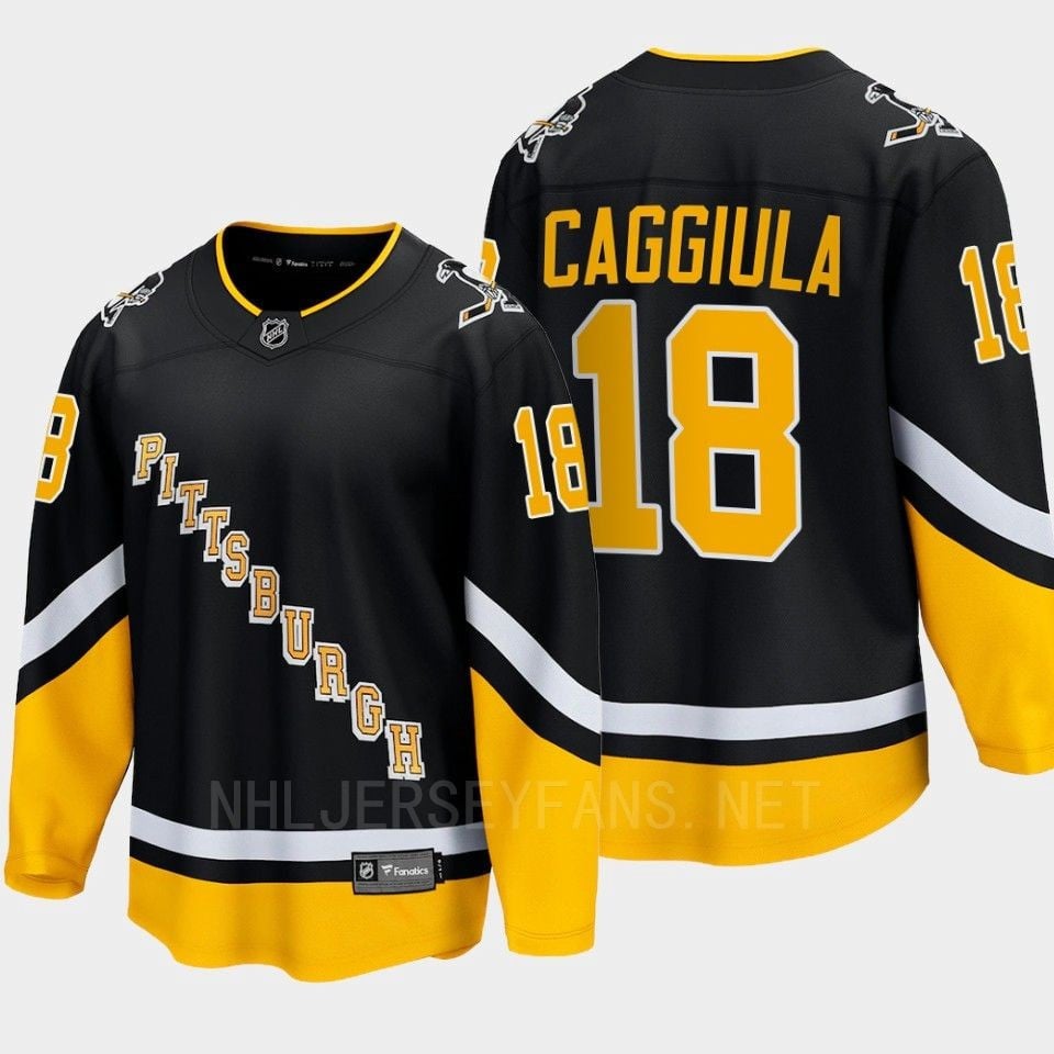 Pittsburgh Penguins Drake Caggiula 18 Alternate Black Jersey Breakaway Player - JS670 